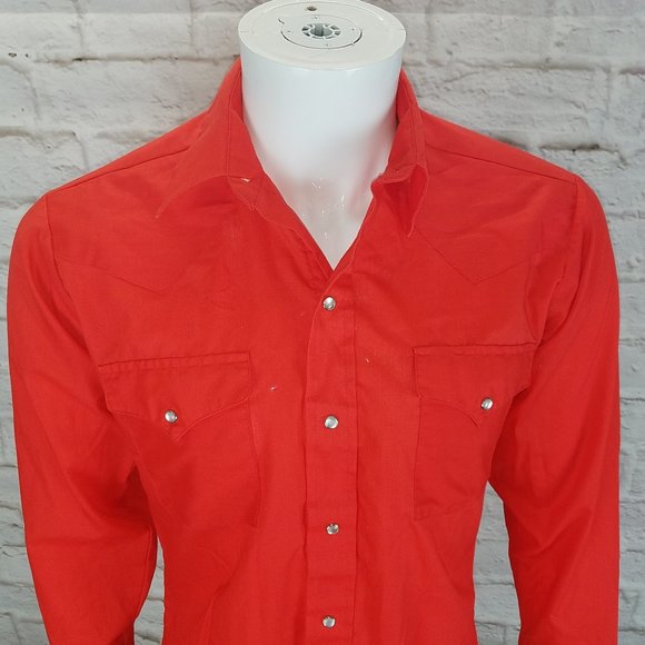 Vintage Western Shirt Red Shirt by Ranch and Town - Picture 1 of 9